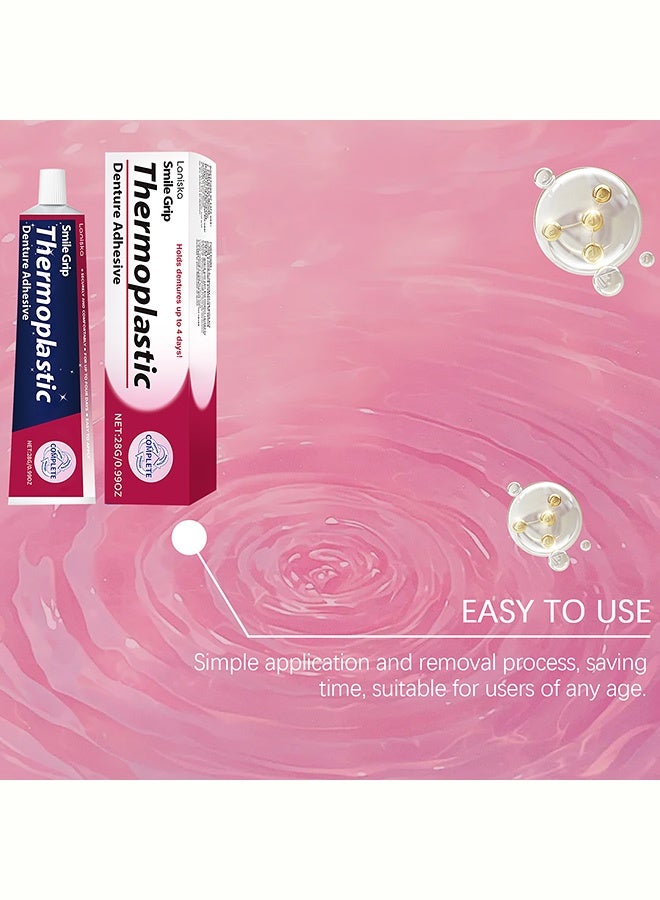LANISKA Thermoplastic Denture Adhesives, Fixed Denture Adhesives, Refitting and Tightening Loose Upper and Lower Dentures and Partial Dentures, Dental Adhesives for Dentures 28g - Image 5