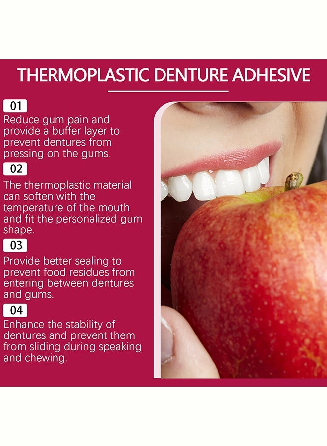 LANISKA Thermoplastic Denture Adhesives, Fixed Denture Adhesives, Refitting and Tightening Loose Upper and Lower Dentures and Partial Dentures, Dental Adhesives for Dentures 28g - Image 3