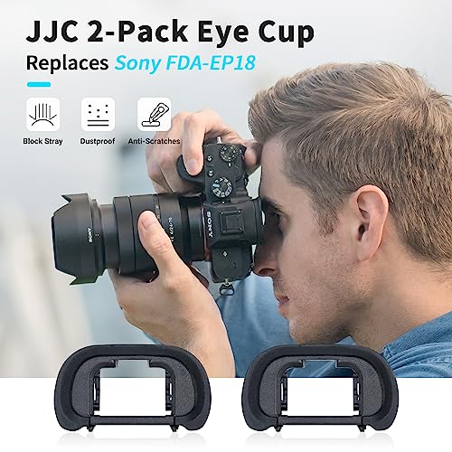 JJC Camera Eyecup Eyepiece Viewfinder for Sony A7 III A7 II A7 A7R IV A7R III A7S II A7S A99 II A9 A58 Camera Soft Silicone Eye Cup Replacement of Sony FDAEP18 2 Pack - Image 3