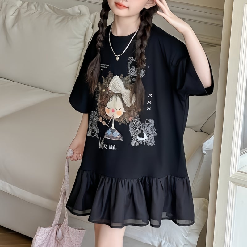 ChicPoint 3-14years Girls Tee Dress - Image 1