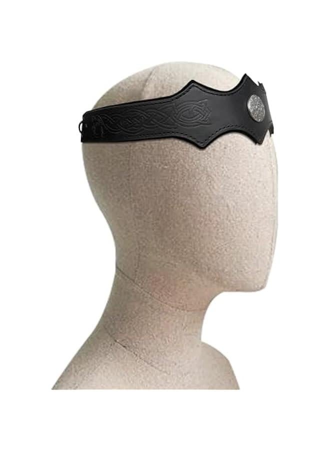 Medieval Embossed Faux Leather Headpiece, Retro Renaissance Adjustable Headband, Cosplay Costume Accessories - Image 2