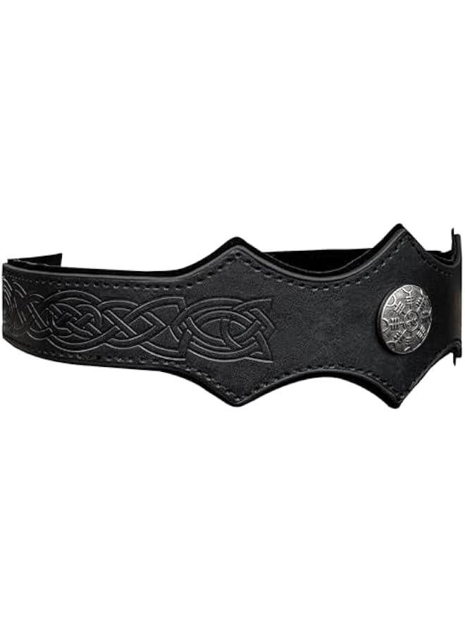 Medieval Embossed Faux Leather Headpiece, Retro Renaissance Adjustable Headband, Cosplay Costume Accessories - Image 3