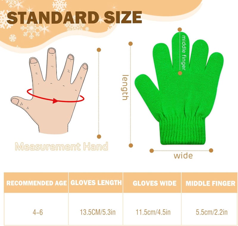 ONESING 3-24 Pairs Winter Knit Gloves for Kids - White Finger Gloves for Boys and Girls - Image 3