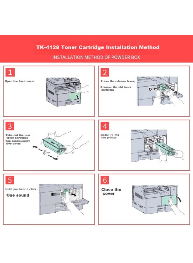 Huiwei Tk-4128 Toner Cartridge Compatible With Kyocera Taskalfa 2010 2011 Digital Multifunction Printer Copier Toner Cartridge Toner Powder Cartridge Ink Cartridge Toner Powder - Image 2