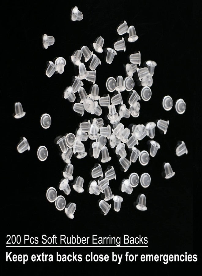 KMEOSCH 18G Clear Plastic Earrings,200 Pairs Hypoallergenic Studs + 200 Rubber Backs,1mm Retainers for Sports, Work & Sensitive Ears – Invisible Piercing Spacers for Soccer, MRI, Surgery with Storage Case - Image 4
