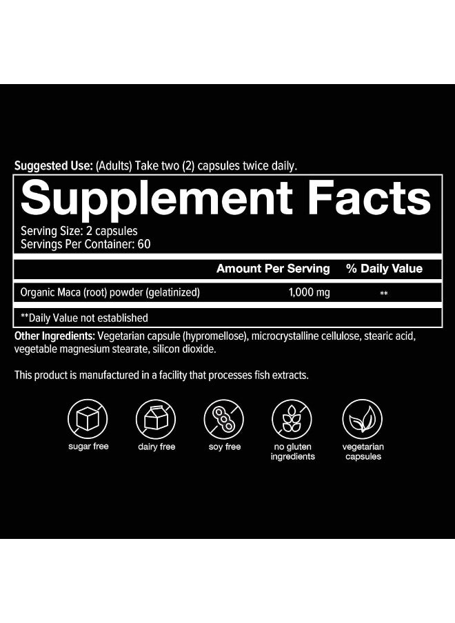 Men Maca Advanced With Peruvian Ginseng, 120 Count (1 Bottle)