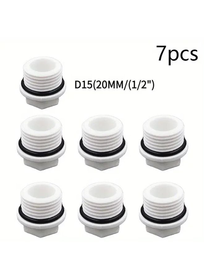 7Pcs PPR Pipe Fittings 1 2 Inch D15 Model With End Caps Ring Washers - Image 1