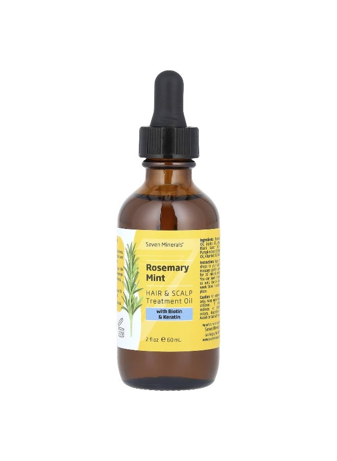 Seven Minerals Seven Minerals, Rosemary Mint, Hair & Scalp Treatment Oil, With Biotin & Keratin , 2 fl oz (60 ml)  - Image 1