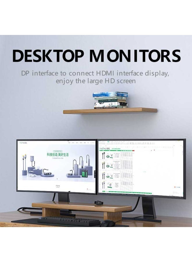 فيج جيج كابل DisplayPort إلى HDMI 2.0 - 4K@60Hz، HDR، HDCP 2.2، FreeSync وG Sync، نحاسي أسود خالٍ من الأكسجين، 1.5 متر - Image 3