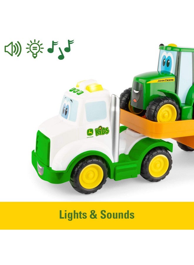 JOHN DEERE Tomy Lights & Sounds Farmin' Friends Hauling Set - Includes Toy Truck and Backhoe Tractor Toy for Indoor and Outdoor Play - Preschool Toys Ages 18 Months and Up - Image 2