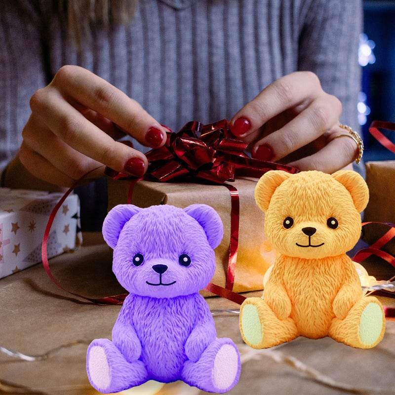 Wehous 2PCS Cute Silicone Bear Resin Molds - 3D Animal Ice Chocolate Cake and Epoxy Resin Casting Mould for DIY Art Crafts & Home Decoration - Image 2