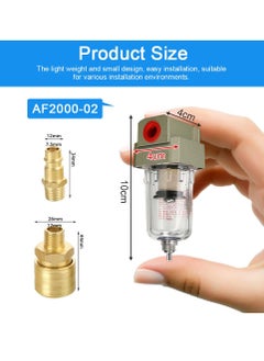 Excefore Compressed Air Filter Air Compressor Filter 1/4", Compressed Air Regulator Air Filter Pressure Regulator Oil Water Separator Filter with Quick Coupling Connection for Compressor And Air Tools  - Image 2