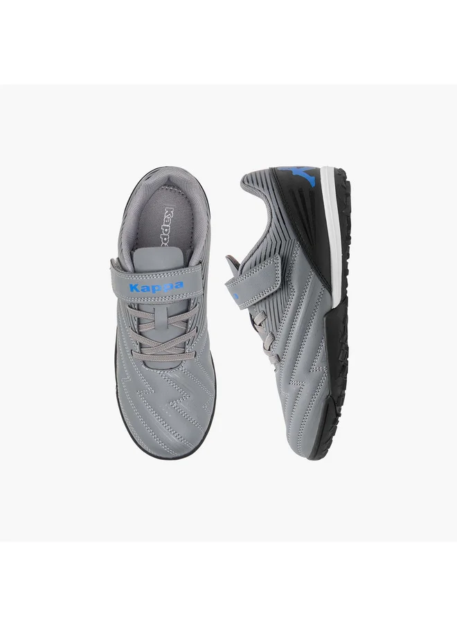 Kappa Boys' Panelled Football Shoes with Hook and Loop Closure