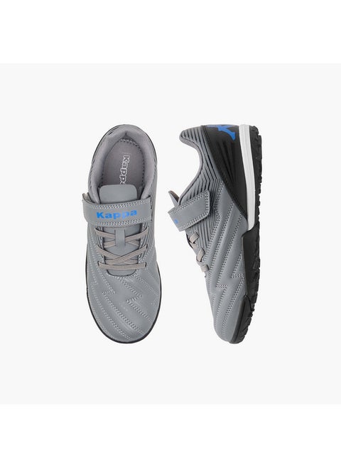 Boys' Panelled Football Shoes with Hook and Loop Closure