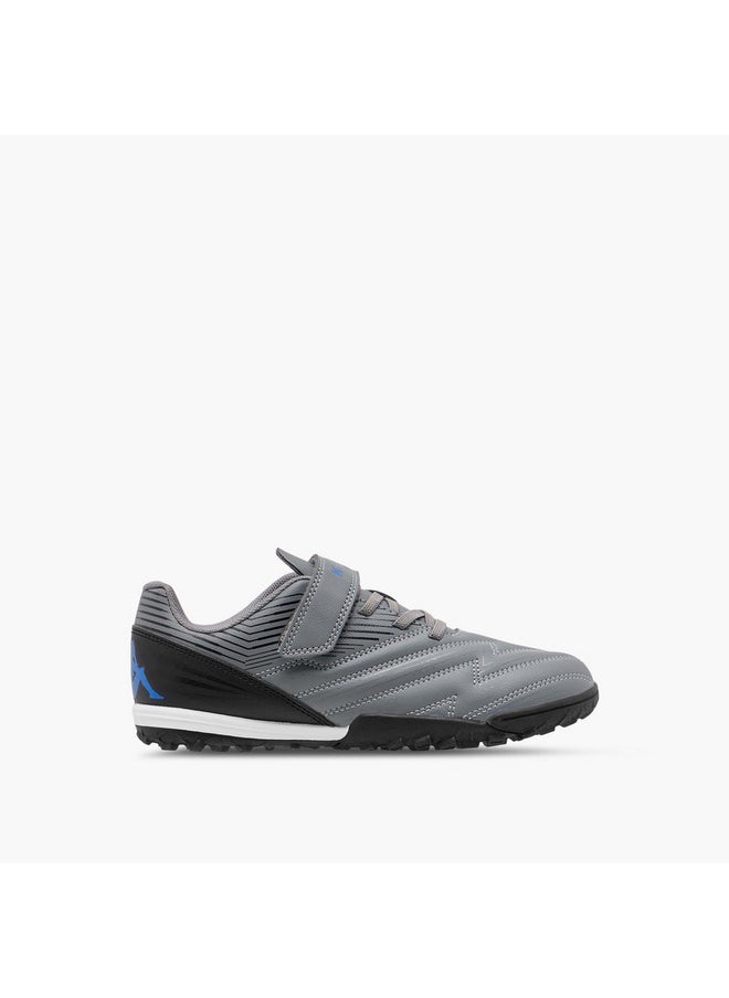 Boys' Panelled Football Shoes with Hook and Loop Closure