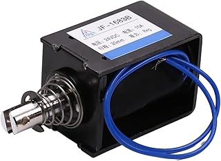 Fielect DC 24V 10A 80N Push Pull Type Solenoid Electromagnet, 20mm Stroke Open Frame Solenoid Linear Motion, - Image 1