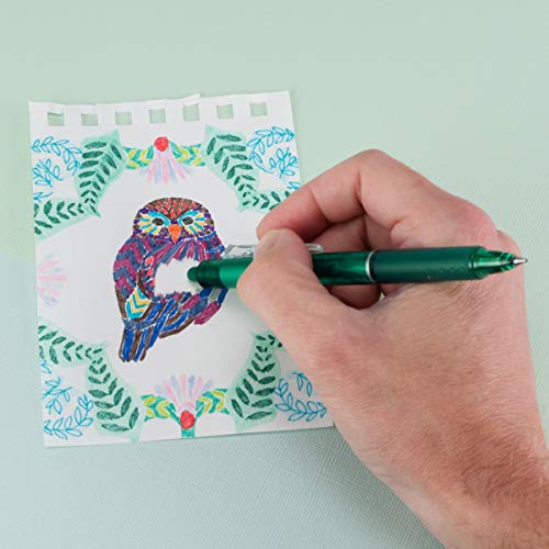 Pilot FriXion Clicker Erasable Gel Pens, Fine Point (0.7mm), Green Ink, 12-Pack - Refillable, Smooth Writing Pens for School, Journaling, and Office Use - Image 4