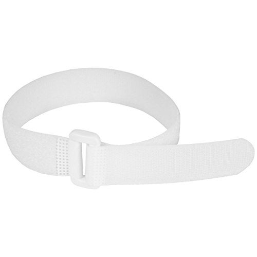 ENVISIONED Reusable Cinch Straps 1" x 15" (Usable Length is 11.5") - 12 Pack, Multipurpose Quality Hook and Loop Securing Straps (White) - Plus 2 Free Bonus Reusable Cable Ties - Image 1