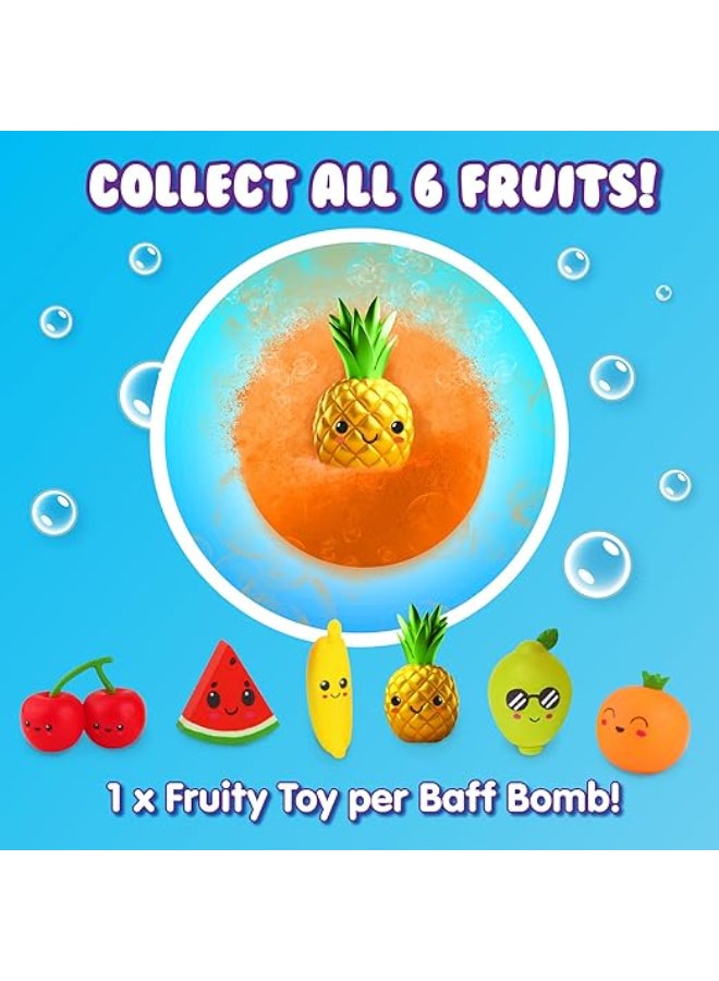 Zimpli Kids قنبلة الاستحمام المفاجئة بالفواكه من زيمبلي كيدز باف بومبز، 100 جرام، قنبلة استحمام غامضة مع 1 من 6 شخصيات فواكه قابلة للجمع، آمنة للبشرة، آمنة للصرف، سهلة التنظيف، خالية من البقع، متعة وقت الاستحمام للأطفال - Image 3