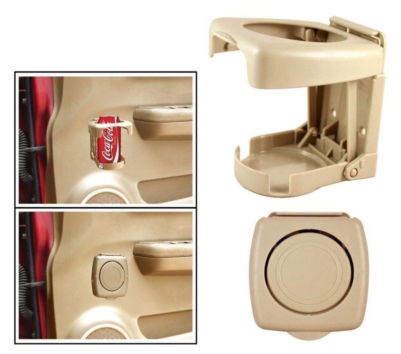 Sarte Car Drink Holder Foldable Cup Bottle Holders Glass Cup Can for All Car & Truck (Beige) - Image 5