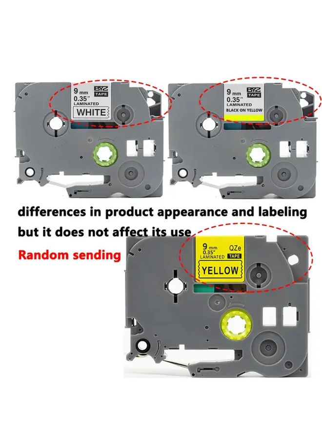 Black On Yellow 9mm 0 35 Inch Wide Laminated Label Tape Compatible With TZ Labelmaker - Image 3