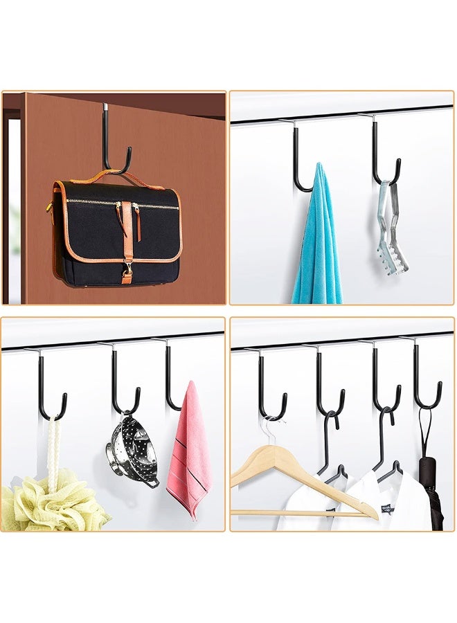 4 Pack Over The Door Hooks, Heavy Duty Organizer Hanging Hooks for Hanging Clothes, Towels, Hats, Coats, Bags - Image 5