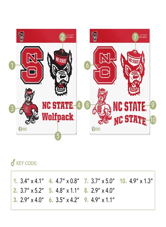 Desert Cactus North Carolina State University Sticker North Carolina State Wolfpack Vinyl Decal Laptop Water Bottle Car Scrapbook Sheet (Type A) - Image 3