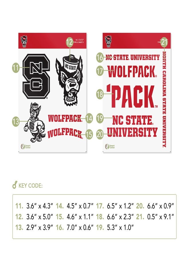 Desert Cactus North Carolina State University Sticker North Carolina State Wolfpack Vinyl Decal Laptop Water Bottle Car Scrapbook Sheet (Type A) - Image 4