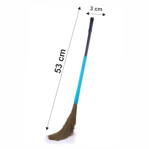 Homeor No-Dust Broom with Adjustable Long Handle for Easy Floor Cleaning, Washable Broom, 1 Piece, Blue - Image 4
