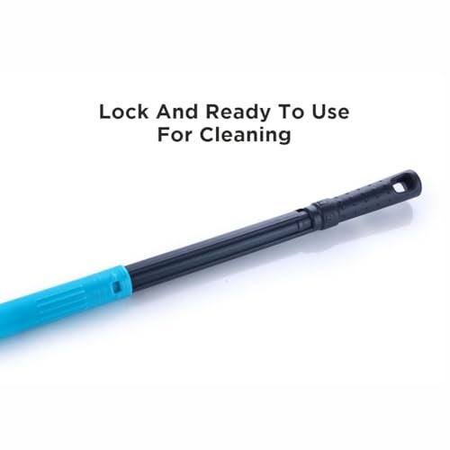 Homeor No-Dust Broom with Adjustable Long Handle for Easy Floor Cleaning, Washable Broom, 1 Piece, Blue - Image 3