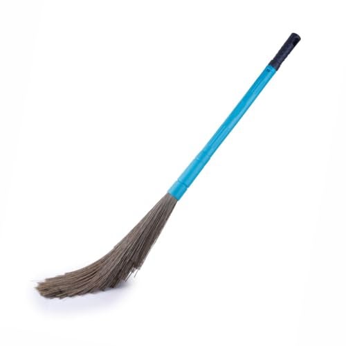 Homeor No-Dust Broom with Adjustable Long Handle for Easy Floor Cleaning, Washable Broom, 1 Piece, Blue - Image 1