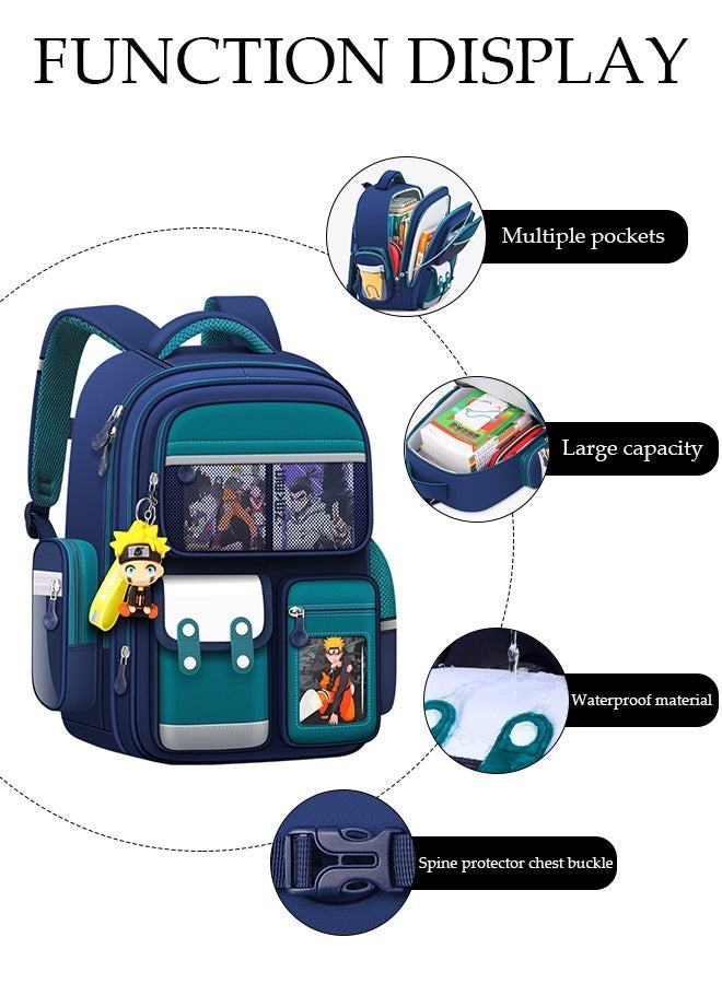 DUNISO Kids School Backpack Large Capacity School Bag Toddler Waterproof Lightweight Kids Backpack with Ergonomic Design, Adjustable Padded Straps Book Bag with Back Reflective Strip for Kids Grades 1-6 - Image 2