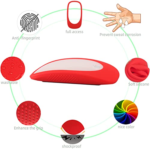 AKSHFETH Silicone Cover for Apple Magic Mouse 2 Silicone Case Sleeve Compatible with Apple Mouse 2 Skin Anti-Drop Grip(Grey) - Image 2