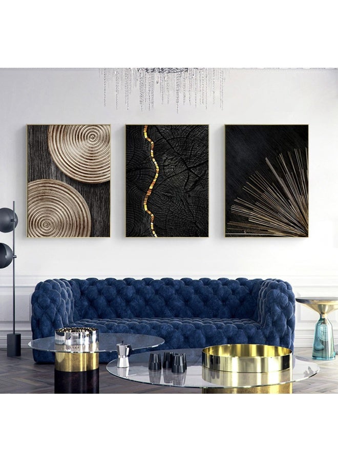 Home Trove Hmdkhi Modern Geometric Line Picture, Abstract Picture Set, Living Room, Bedroom, Poster Wallpaper Art Decoration, Frameless (Wall Picture-10.60 X 90 Cm X 3) - Image 1