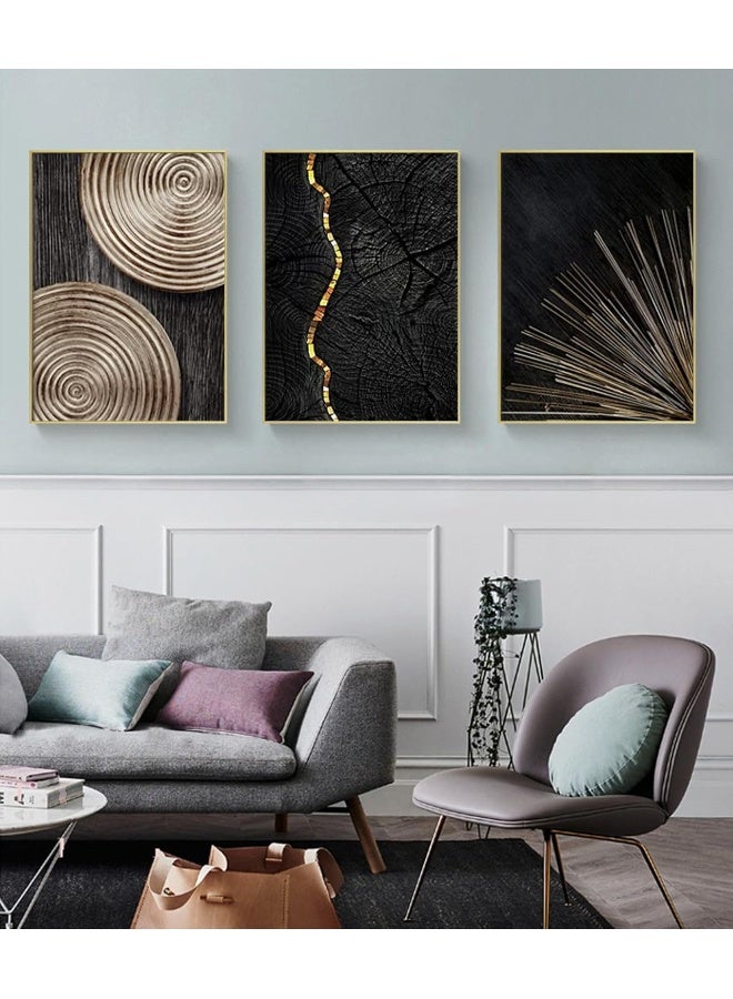 Home Trove Hmdkhi Modern Geometric Line Picture, Abstract Picture Set, Living Room, Bedroom, Poster Wallpaper Art Decoration, Frameless (Wall Picture-10.60 X 90 Cm X 3) - Image 2