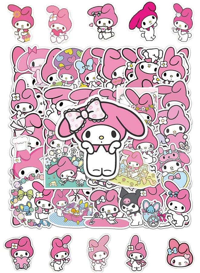 سانريو 100 قطعة ملصقات كاواي ماي ميلودي ملصقات رائعة مائية من سانريو للأطفال والمراهقين هدية لطيفة لفتاة مراهقة طالبة زجاجة ماء، لاب توب، هاتف، كمبيوتر، قيثارة، دفتر، لوح التزلج، حقيبة سفر، ألبوم قصاصات - Image 1