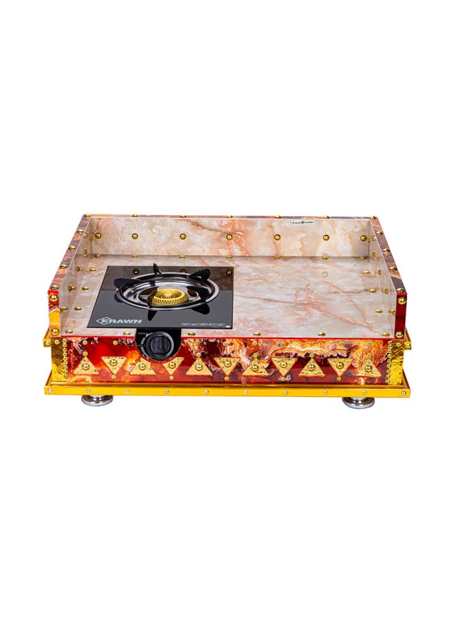 AL SANIDI Heritage wooden charcoal grill, Heating stove, Red, Size 55*75 Cm  - Image 1