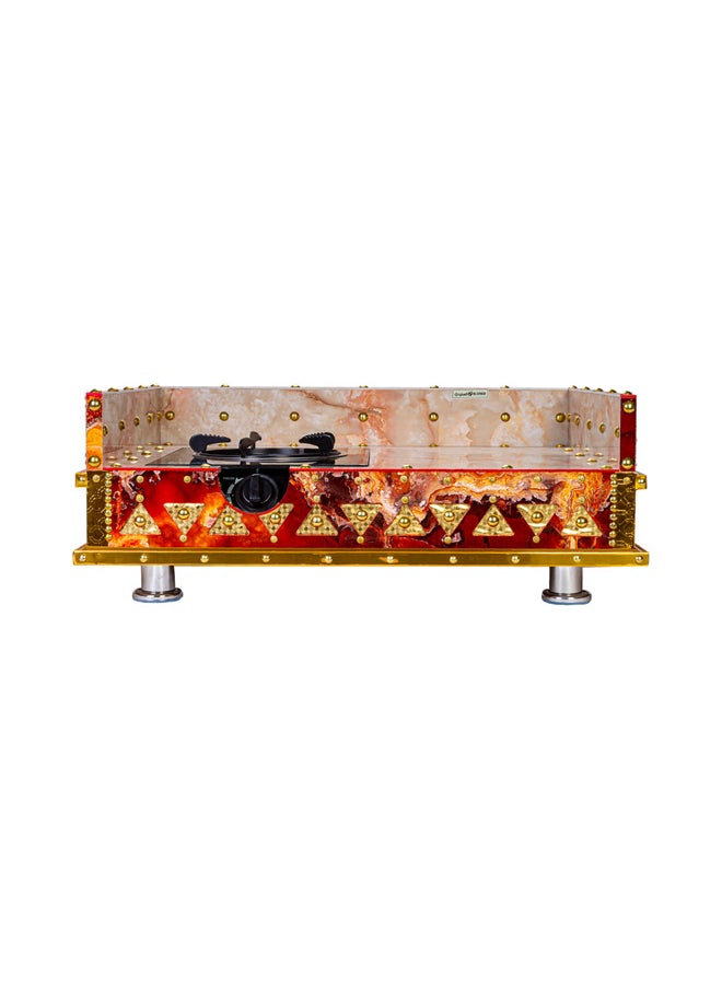 AL SANIDI Heritage wooden charcoal grill, Heating stove, Red, Size 55*75 Cm  - Image 3