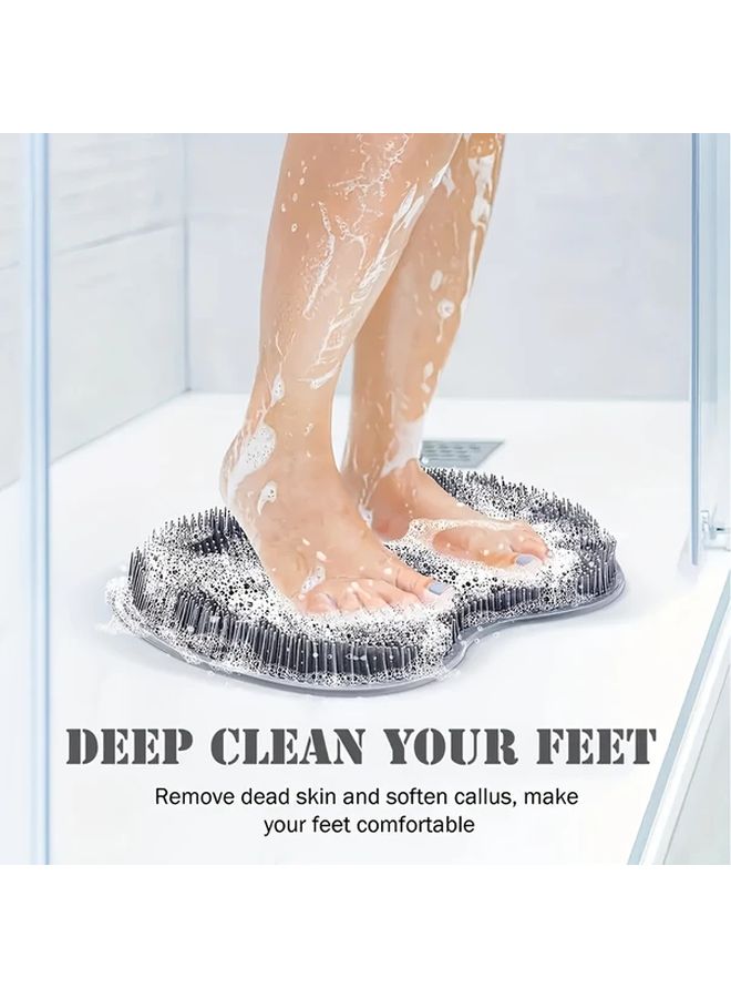 Gray Foot Scrubber Pad With Suction Cup Non Slip Deep Cleaning Massager Exfoliating Brush - Image 1