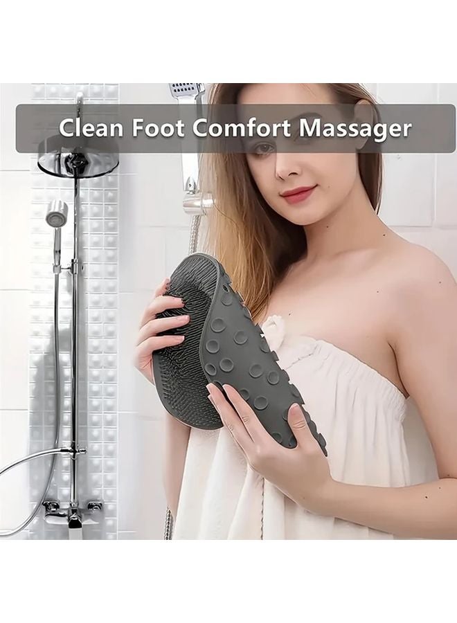 Gray Foot Scrubber Pad With Suction Cup Non Slip Deep Cleaning Massager Exfoliating Brush - Image 5