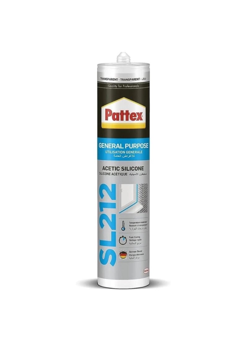 Pattex General Purpose Acetic Silicone Transparent (280) - Image 1