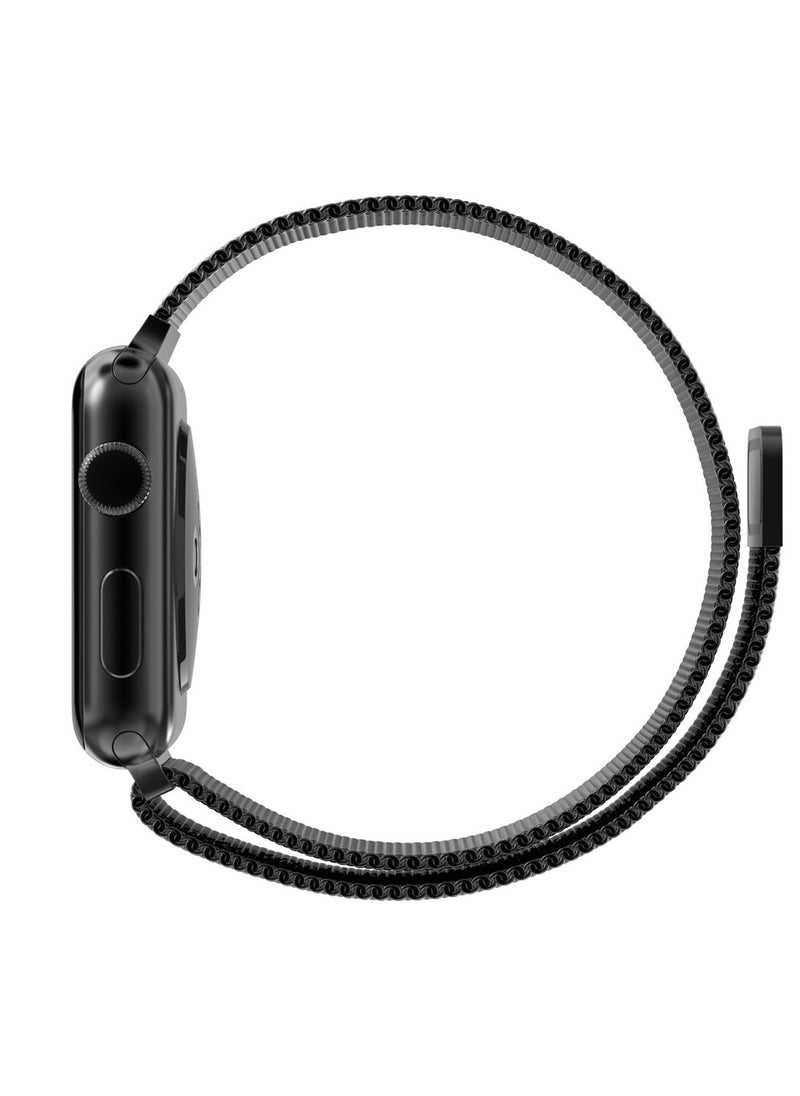 Generic - 41mm 40mm 38mm for Apple Watch Band OStainless Steel Milanese Loop Magnetic Clasp Replacement Band for iwatch Series SE/8/7/6/5/4/3/2/1 Black - Image 1