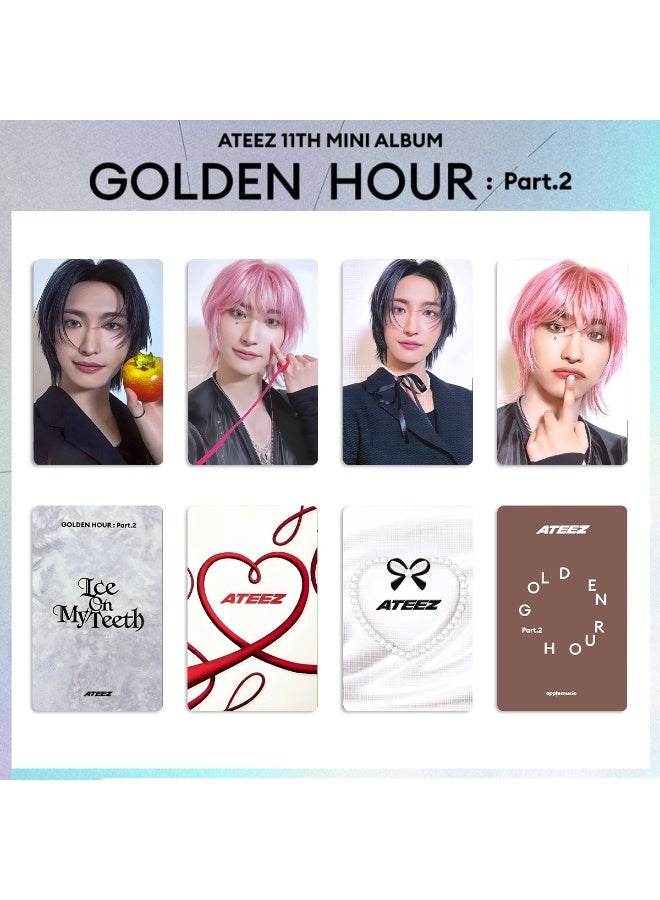 NIBEMINENT 4 Pcs Kpop ATEEZ - SEONG HWA GOLDEN HOUR : Part.2 Lomo Cards Card For Fans Collection Gifts - Image 1