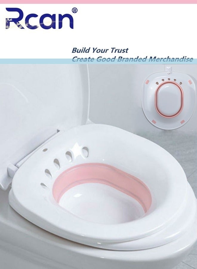 Rcan Sitz Bath for Toilet Seat Hemorrhoids Foldable Postpartum Care Basin Sits Bath Kit Great for Maternity Postpartum Care Designed for Perineum Soaking Fits Universal Toilet - Image 1