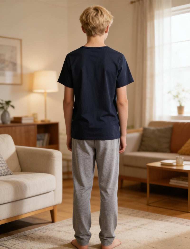 Mikrdoo Boys Pajamas Short Sleeve and Elastic Waist Pants 2 Piece Soft Comfortable Pjs Set Black Basketball Home Loungewear Size 10 Years - Image 4