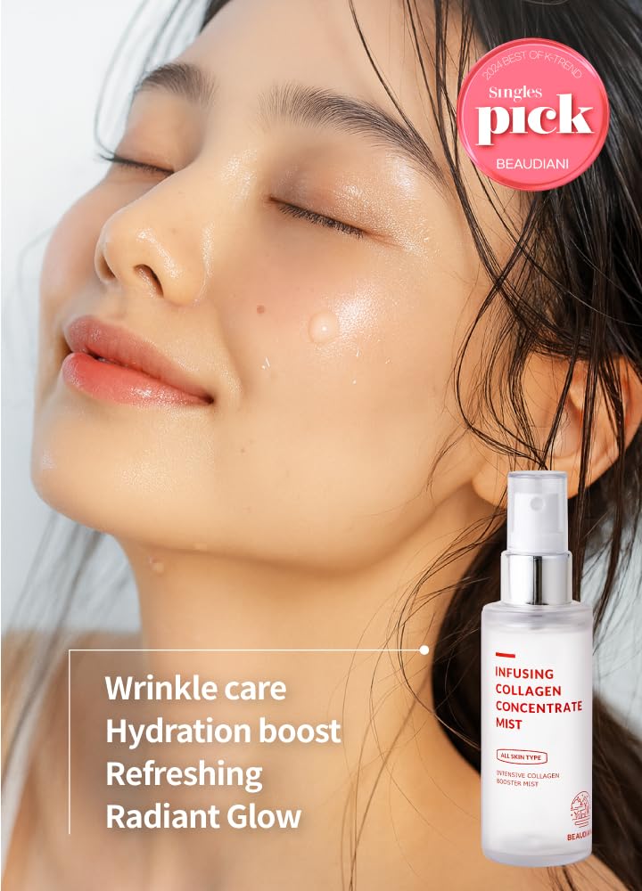 BEAUDIANI Collagen Facial Mist â€“ Hydrating & Firming Spray for Face, Anti-Wrinkle Korean Skincare, Daily Moisturizer & Skin Tightening Mist with Nourishing Collagen (1.69 fl oz) - Image 4