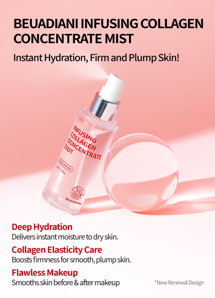BEAUDIANI Collagen Facial Mist â€“ Hydrating & Firming Spray for Face, Anti-Wrinkle Korean Skincare, Daily Moisturizer & Skin Tightening Mist with Nourishing Collagen (1.69 fl oz) - Image 3