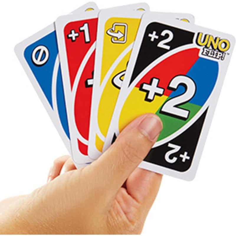 Mattel Games UNO FLIP! Family Card with 112 Cards in a Sturdy Storage Tin, Makes a Great Gift for 7 Year Olds and Up - Image 4