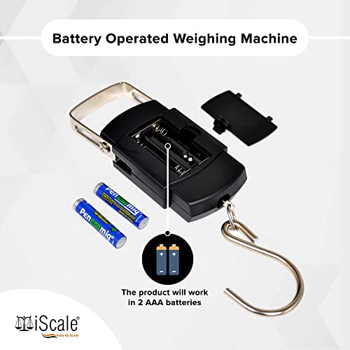 iScale Handy 50kg x 10g Digital Portable Hanging Weighing Scale with Stainless Steel Hook for Luggage, Cylinder, Fishing and Multipurpose Industrial Weighing Use - Image 3