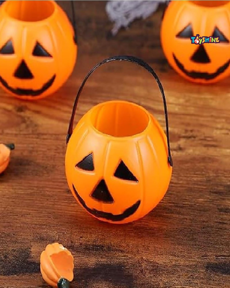 Toyshine Small Size Pumpkin Portable Candy Basket for Halloween, Fancy Dress, Party - Orange - Image 4